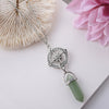 Women's Geometric Hexagon Stone Pendant Necklace With Electroplated Alloy Pendant And Water Wave Chain