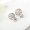 Women's Geometric Hollow Ball Stud Earrings Electroplated Copper Full Diamond Fashion Jewelry For Parties And Special Occasions