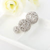 Women's Geometric Hollow Ball Stud Earrings Electroplated Copper Full Diamond Fashion Jewelry For Parties And Special Occasions