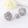 Women's Geometric Hollow Ball Stud Earrings Electroplated Copper Full Diamond Fashion Jewelry For Parties And Special Occasions