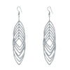 Women's Geometric Hollow Circle Metal Earrings Creative Exaggerated Statement Earrings With Natural Style