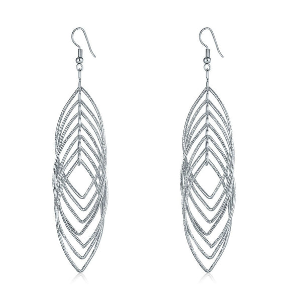 Women's Geometric Hollow Circle Metal Earrings Creative Exaggerated Statement Earrings With Natural Style