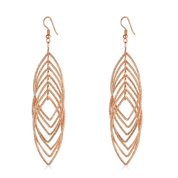 Women's Geometric Hollow Circle Metal Earrings Creative Exaggerated Statement Earrings With Natural Style