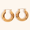 Women's Geometric Hollow Earrings In Stainless Steel With A Glossy Electroplated Finish Streamlined Statement Fashion Jewelry