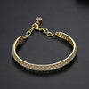 Women's Geometric Hollow Heart Bracelet With Zircon Details Electroplated Copper Simple Fashion Jewelry