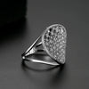 Women's Geometric Hollow Open Ring With Zircon Accent Electroplated Copper Adjustable Fashion Jewelry