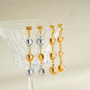 Women's Geometric Hollow Round Stainless Steel Earrings With 18K Gold Vacuum Plated Color Block Finish