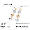 Women's Geometric Hollow Round Stainless Steel Earrings With 18K Gold Vacuum Plated Color Block Finish