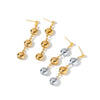 Women's Geometric Hollow Round Stainless Steel Earrings With 18K Gold Vacuum Plated Color Block Finish