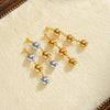 Women's Geometric Hollow Round Stainless Steel Earrings With 18K Gold Vacuum Plated Color Block Finish