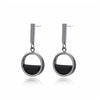 Women's Geometric Hollow Semicircular Zircon Earrings Made Of Environmental Protection Copper