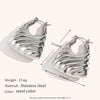 Women's Geometric Hollow Statement Earrings In Stainless Steel Exaggerated Versatile Fashion Jewelry