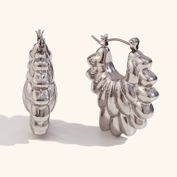 Women's Geometric Hollow Statement Earrings In Stainless Steel Exaggerated Versatile Fashion Jewelry