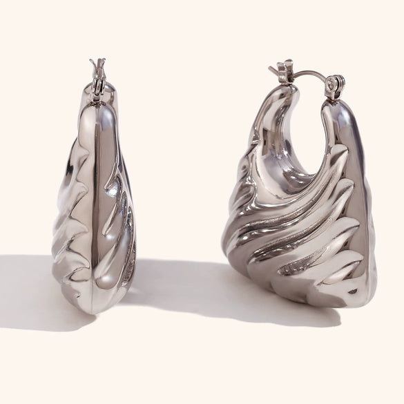 Women's Geometric Hollow Statement Earrings In Stainless Steel Exaggerated Versatile Fashion Jewelry