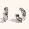 Women's Geometric Hollow Statement Earrings In Stainless Steel Exaggerated Versatile Fashion Jewelry
