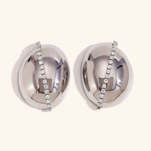 Women's Geometric Hollow Statement Earrings In Stainless Steel Exaggerated Versatile Fashion Jewelry