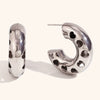 Women's Geometric Hollow Statement Earrings In Stainless Steel Exaggerated Versatile Fashion Jewelry