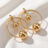 Women's Geometric Hoop Earrings In Electroplated Iron Alloy With Stainless Steel Posts And An Exaggerated Statement Design