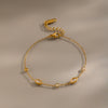 Women's Geometric Horseeye Cubic Zirconia Bracelet In Stainless Steel With Vacuum Electroplated Gold Finish