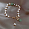 Women's Geometric Imitation Pearl Bracelet With Zircon Accents Electroplated Niche Light Luxury Jewelry