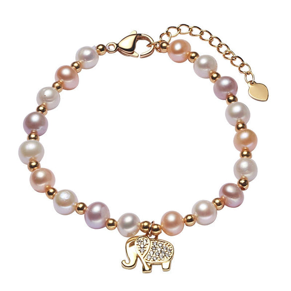 Women's Geometric Imitation Pearl Bracelet With Zircon Accents Electroplated Niche Light Luxury Jewelry