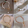 Women's Geometric Imitation Pearl Bracelet With Zircon Accents Electroplated Niche Light Luxury Jewelry