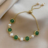 Women's Geometric Imitation Pearl Bracelet With Zircon Accents Electroplated Niche Light Luxury Jewelry
