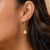 Women's Geometric Imitation Pearl Earrings Copper Jewelry Ladylike Elegant Style