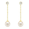 Women's Geometric Imitation Pearl Earrings Copper Jewelry Ladylike Elegant Style