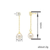 Women's Geometric Imitation Pearl Earrings Copper Jewelry Ladylike Elegant Style