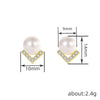 Women's Geometric Imitation Pearl Earrings Copper Jewelry Simple Style