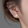 Women's Geometric Imitation Pearl Earrings Copper Jewelry Simple Style