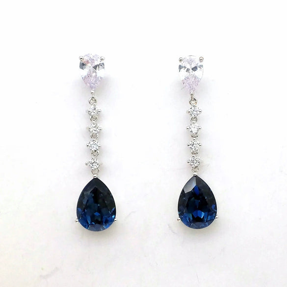Women's Geometric Inlay Zircon Copper Earrings Light Luxury Style