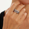 Women's Geometric Interlocking Ring In Gold Tone Stainless Steel With Zircon Accents Round Setting And Plated Finish