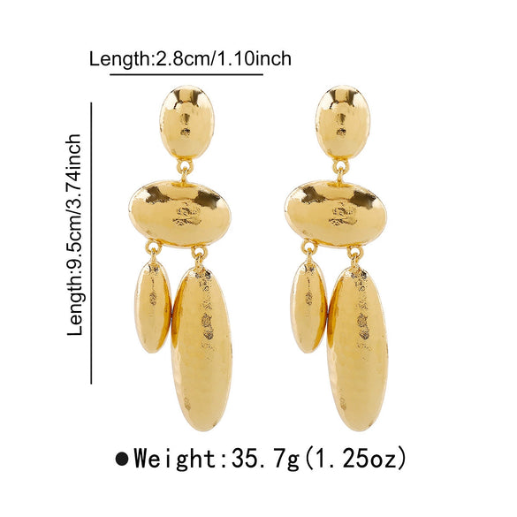 Women's Geometric Iron Earrings With Electroplated Finish And Stainless Steel Ear Needles Fashion Jewelry Wholesale