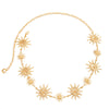 Women's Geometric Iron Sunflower Waist Chain With Hollow Spiral Design And Lobster Clasp