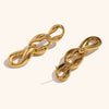 Women's Geometric Irregular Chain Drop Earrings In Stainless Steel With Gold Electroplated Finish Modern Statement Jewelry