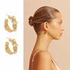 Women's Geometric Irregular Earrings In Gold Plated Copper Retro Elegant Fashion Jewelry Wholesale