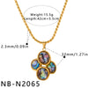 Women's Geometric Irregular Pendant Stainless Steel Necklace With Shell Inlay And Electroplated Finish