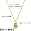 Women's Geometric Irregular Pendant Stainless Steel Necklace With Shell Inlay And Electroplated Finish