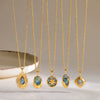 Women's Geometric Irregular Pendant Stainless Steel Necklace With Shell Inlay And Electroplated Finish