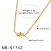 Women’s Geometric Irregular Zircon Inlaid Stainless Steel Necklace And Bracelet Set With 18K Vacuum Plated Finish