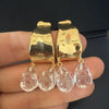 Women's Geometric 18K Goldplated Brass Pendant Earrings With 925 Silver Ear Needles Niche Style