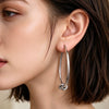 Women's Geometric Knotted Hoop Earrings In Iron With Stainless Steel Posts And Electroplated Gold And Silver Finish
