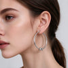 Women's Geometric Knotted Hoop Earrings In Iron With Stainless Steel Posts And Electroplated Gold And Silver Finish