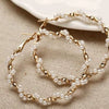 Women's Geometric Large Hoop Earrings With Faux Pearls Twisted Retro Street Style Alloy Jewelry
