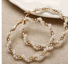 Women's Geometric Large Hoop Earrings With Faux Pearls Twisted Retro Street Style Alloy Jewelry