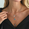 Women's Geometric Layered Necklace With Square Gemstone Rhinestone Pendant And Round Bead Chain Plated Alloy Fashion Jewelry