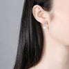 Women's Geometric Leaf Earrings With Pearl And Horse Eye Zircon Accents Electroplated Copper Fashion Jewelry