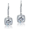 Women's Geometric Light Luxury Shiny Zircon Earrings Copper Jewelry